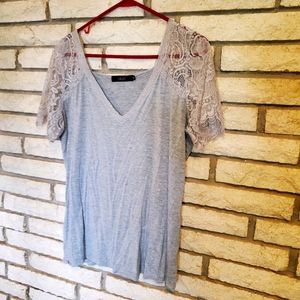 Lace short sleeve shirt